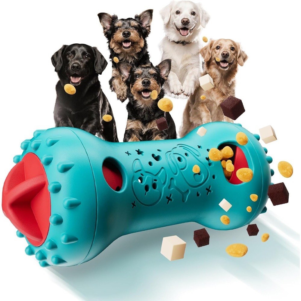 Indestructible Dog Chew Toy - Interactive Dog Toys Adjustable Treat Dispensing