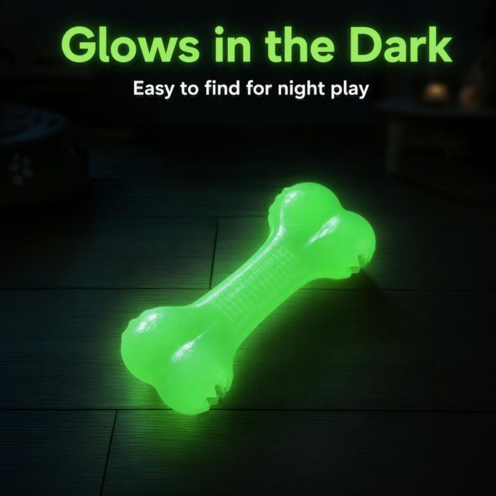 Glow in Dark TPR Dog Bone Toy, - огляд і ціна Teeth Cleaning Dog Chew Bone