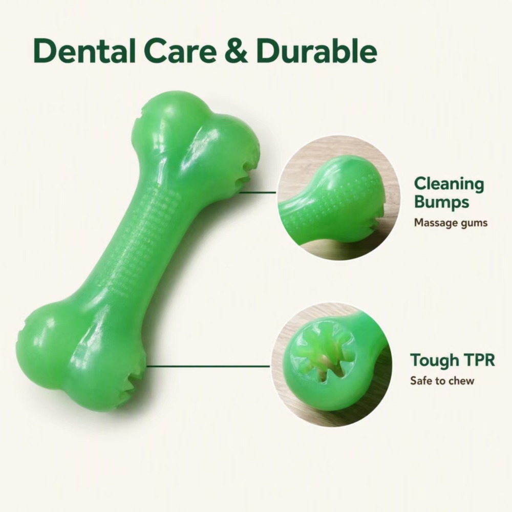 Glow in Dark TPR Dog Bone Toy, - огляд і ціна Teeth Cleaning Dog Chew Bone